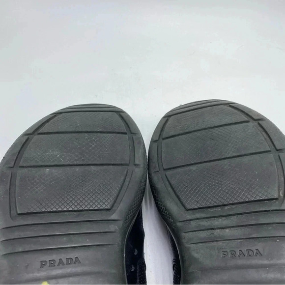 Prada Americas cup black leather mesh sneaker casual shoe size 11 - Picture 5 of 10